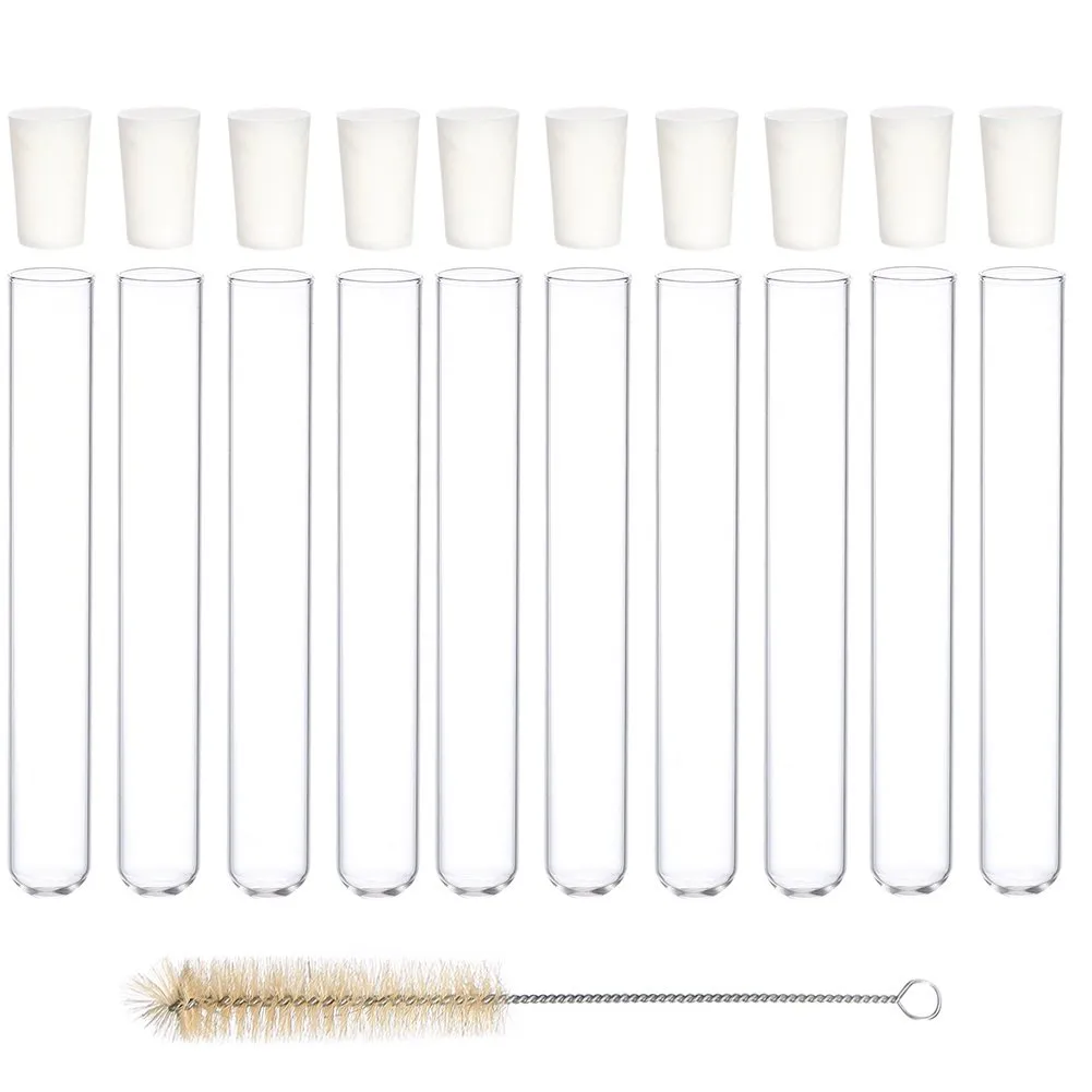 Glass Test Tubes with Rubber Stoppers 150mm x 20mm